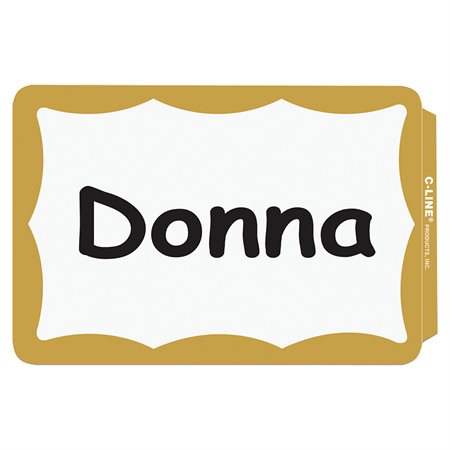 Name badge Self Adhesive 2-1 / 4 x 3-1 / 2 Gold Bordered