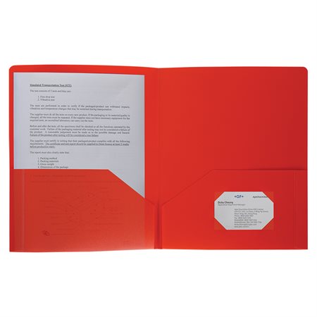 Couverture de présentation en poly rouge