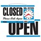 2-Sided OPEN / CLOSED Sign Please Call Again