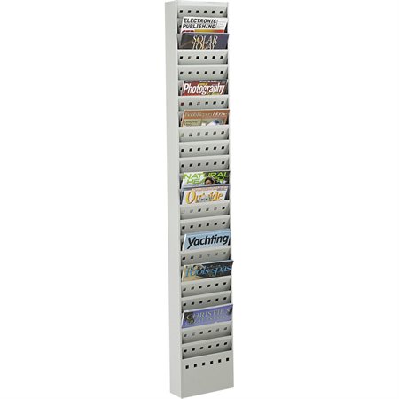 Steel Magazine Racks 23 pockets - 10 x 4 x 65-1 / 2 in. H grey