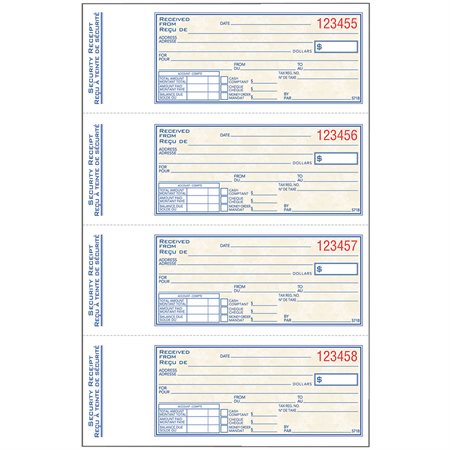 Security Receipt Book