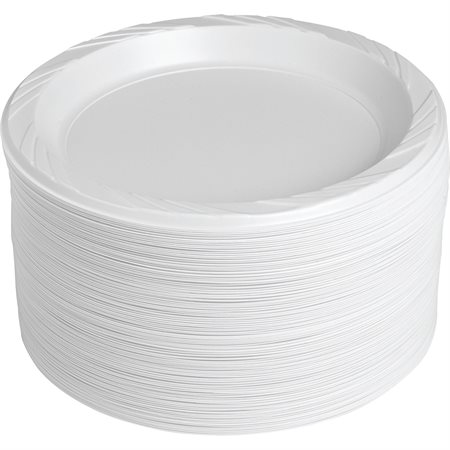 Round Plastic Plates White 9 in.