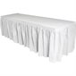 Genuine Joe Rectangular Table Skirt white