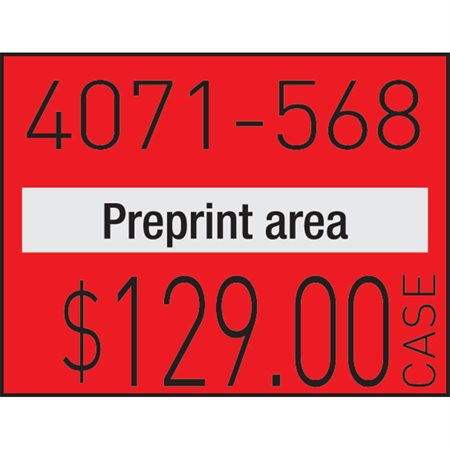 1136 Fastening Gun Labels Permanent red fluo