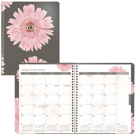 Pink Daisy Monthly Diary (2025)