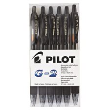 G2 Retractable Roller Pen 0.7 mm. Box of 6 black