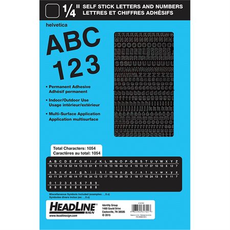 Geosign Vinyl Letters and Numbers Black numbers, upper and lower case letters. 6 mm (1 / 4")