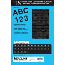 Geosign Vinyl Letters and Numbers Black numbers, upper and lower case letters. 6 mm (1/4")