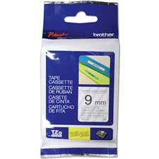 P-Touch TZe Printing Tape Cassette 9 mm black on clear