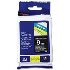 P-Touch TZe Printing Tape Cassette 9 mm white on black