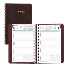 Agenda quotidien (2026) Couverture souple, anglais bourgogne
