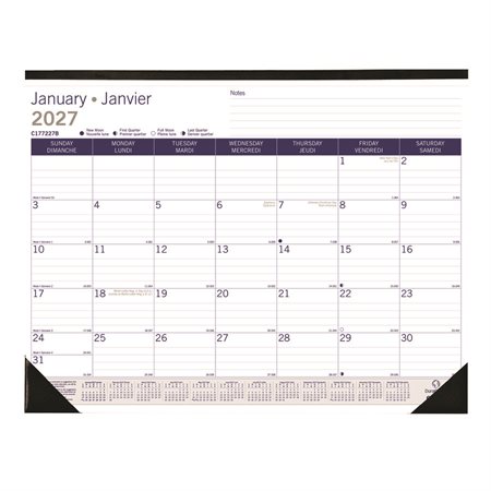 DuraGlobe Monthly Desk Pad Calendar (2026) bilingual