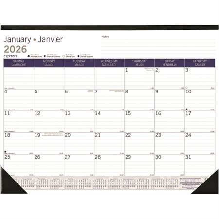 Calendrier sous-main mensuel DuraGlobe (2025) bilingue