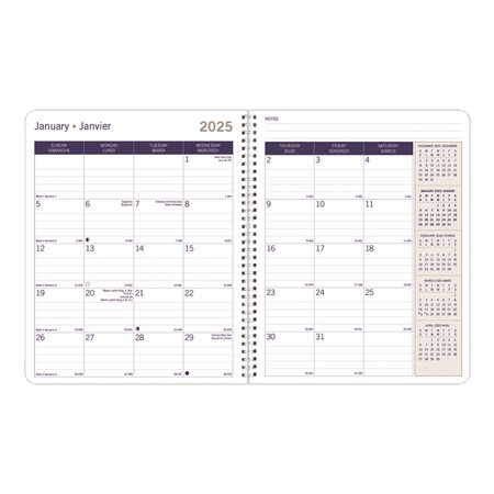 DuraGlobe™ Monthly Diary (2025) Semi-flexible cover