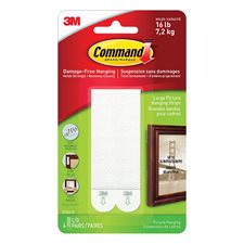 Bandes pour tableaux Command™ Paquet de 4 blanc, capacité jusqu'à 16 lb