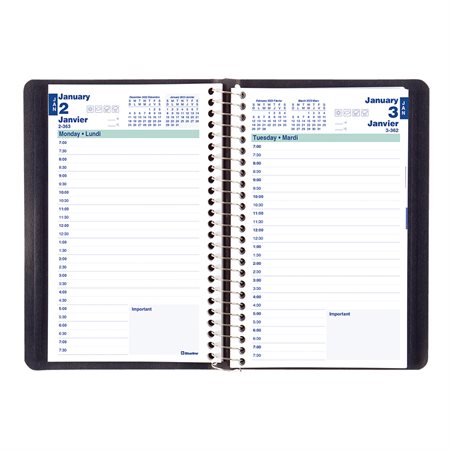 Daily Diary (2025) Soft cover, Bilingual blue
