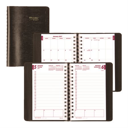 Agenda quotidien (2026) Couverture souple reliure spirale noir