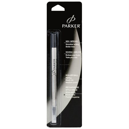 Recharge pour stylo à bille roulante Pointe moyenne noir