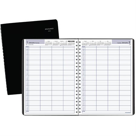 At-A-Glance® Livre de rendez-vous de groupe quotidien à quatre personnes DayMinder®