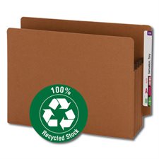 100% Recycled End Tab Redrope File Pocket 3-1 / 2" expansion. Box of 25 letter size