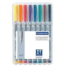 Lumocolor® Non Permanent Marker Super fine tip, 0.4 mm. assorted (pkg 8)