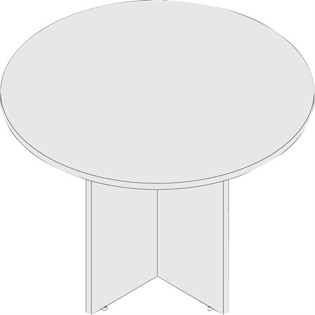 Table de réunion ronde acajou