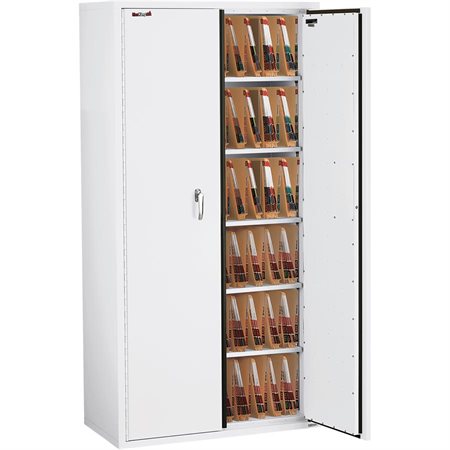 Armoire de rangement ignifuge avec diviseurs pour classement latéral 36 x 72 po. blanc