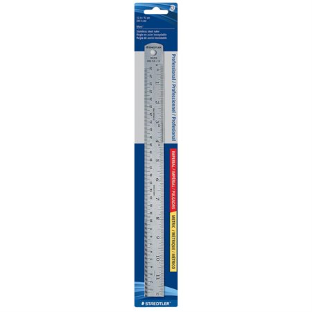 Steel Ruler 300 mm metric / 12 in.