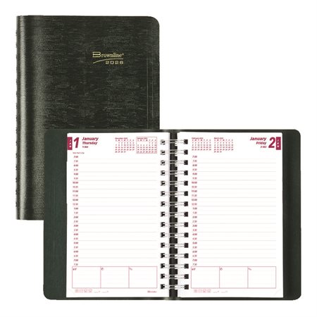 Agenda quotidien (2026) Couverture souple reliure spirale vert