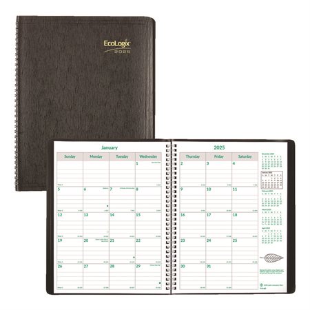 Agenda mensuel EcoLogix® (2025) anglais - 11 x 8-1 / 2 po