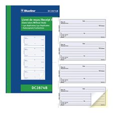 Receipt Booklet 10-7/8 x 6-3/4 in. bilingual