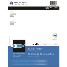 Protective File Pockets 12 x 9-5/8 in clear