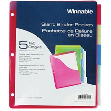 Slant Binder Pockets with Tabs 5 tabs