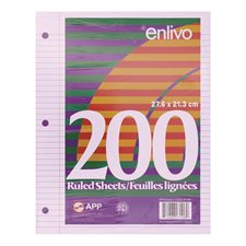 Ruled Loose Leaf Sheets package of 200