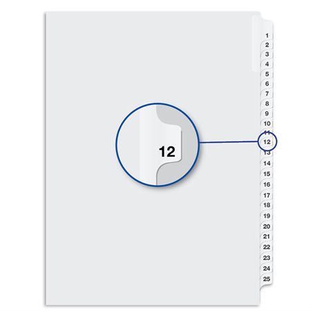 Quest Numerical Litigation Index Dividers 1 to 12 #12