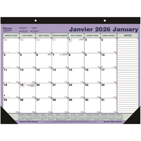 Calendrier sous-main académique (2022-2023)