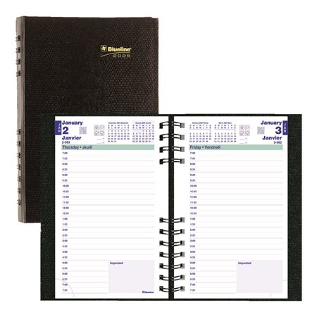 Daily Diary (2025) CoilPro hard cover, Bilingual black