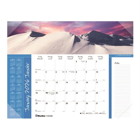 Monthly Desk Pad Calendar (2026) World panoramas