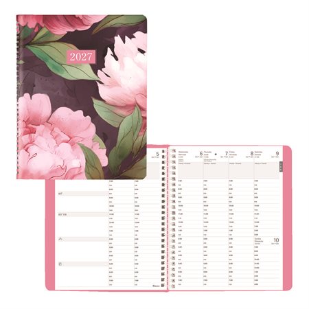 Agenda hebdomadaire marguerite rose (2026)