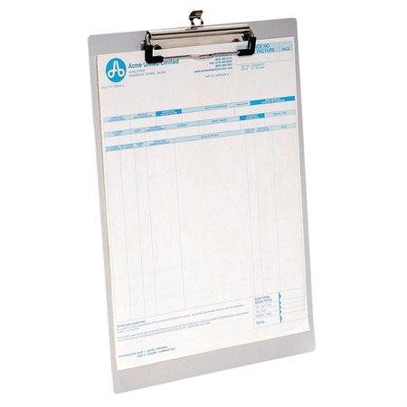 Aluminum Clipboard legal size, 9 x 15 in