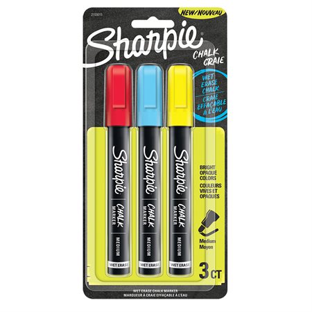 Marqueurs à craie effaçables à l'eau Sharpie® variées (pqt 3)