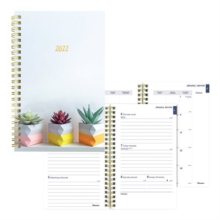 Agenda hebdomadaire / mensuel plantes succulentes (2023) pots carrés