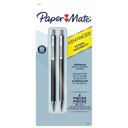 Paper Mate Advanced Mechanical Pencils 0.5 mm black and gun metal gray