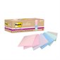 Post-it® Super Sticky Recycled Notes - Wanderlust Pastels 3 x 3 in. Plain. package of 12, 70-sheet pad