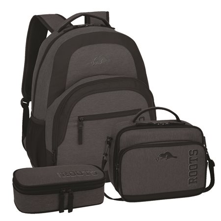 Backpack-Lunchbox-Pencil Case Kit black and grey