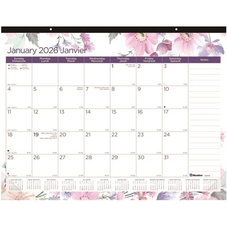 Calendrier sous-main mensuel Passion (2025) 22 x 17 po