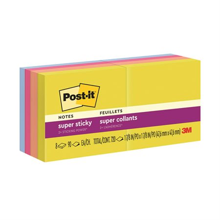 Post-It® Super Sticky Notes - Summer Joy Collection Plain 2 x 2 (pkg 8)