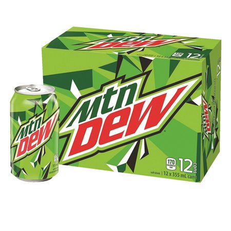 Carbonated Soft Drinks Box of 12 cans Mountain Dew