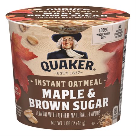 Quaker Instant Oatmeal Cups maple and brown sugar