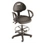Interion Black Adjustable Stool With Arms